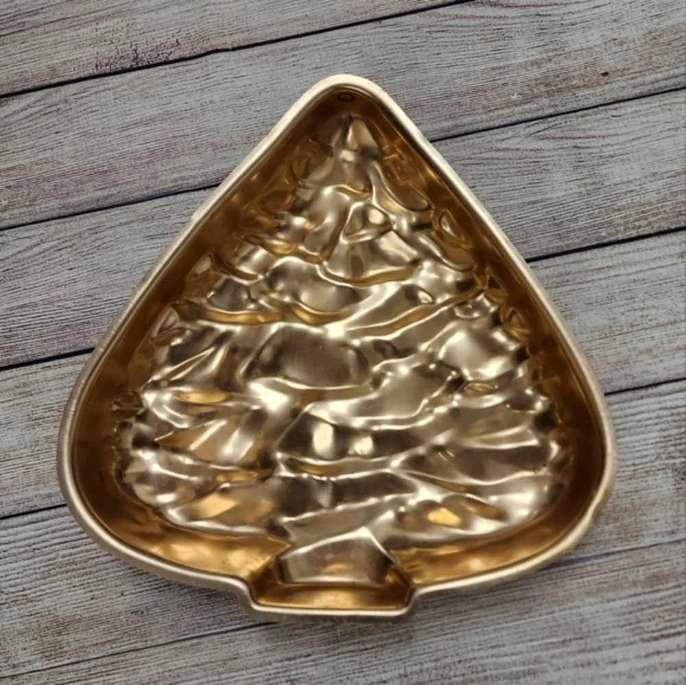 Vintage‎ Copper Aluminum Christmas Tree Jello Salad Mold Pan